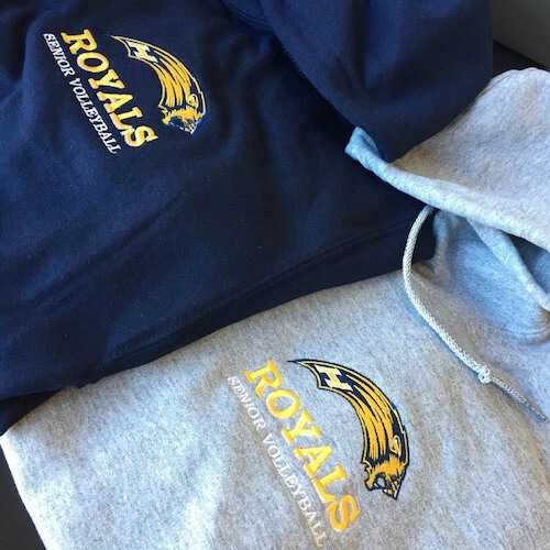 check out this volleyball we embroidered this logo on